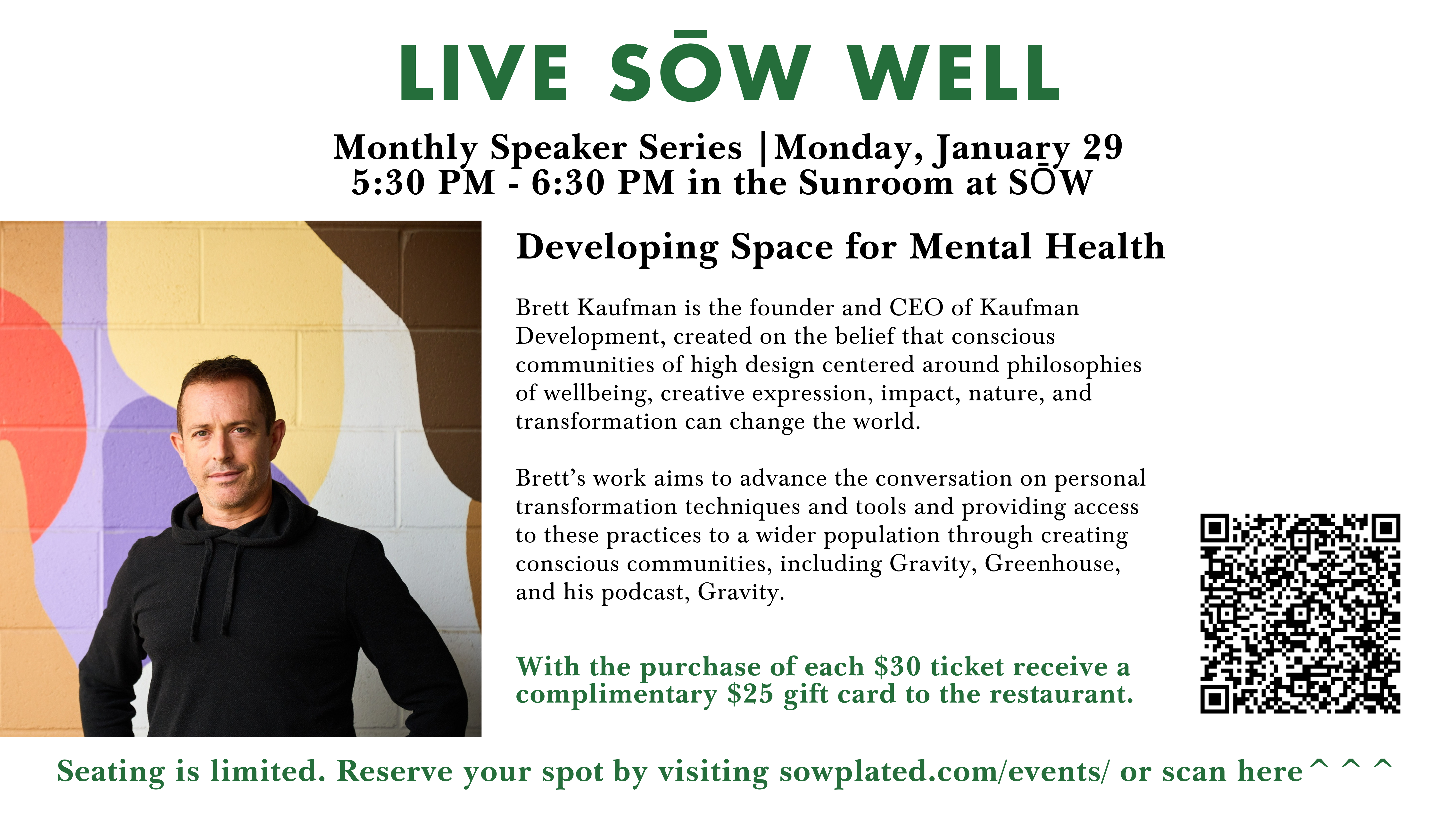 Live SŌW Well Speaker Series - November 28, 2023 Dr. Mylese Spar